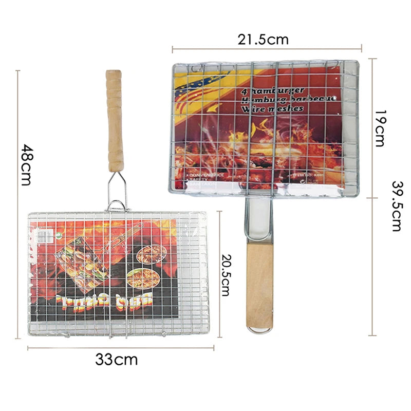 Cookware BBQ Non-Stick Grilling Basket Grill Mesh Mat Meat Vegetable Steak Picnic Party Barbecue Tool Heat Resistant Grill Sheet