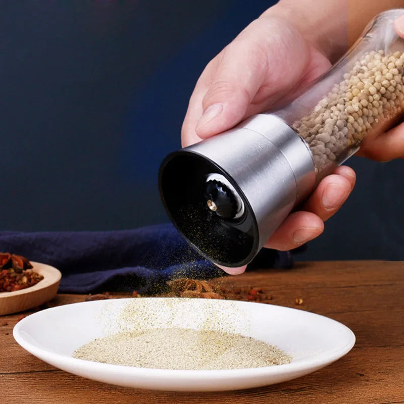 1PC Stainless Steel Spice Salt and Pepper Grinder Kitchen Portable spice jar containers manual food herb grinders gadgets bottle