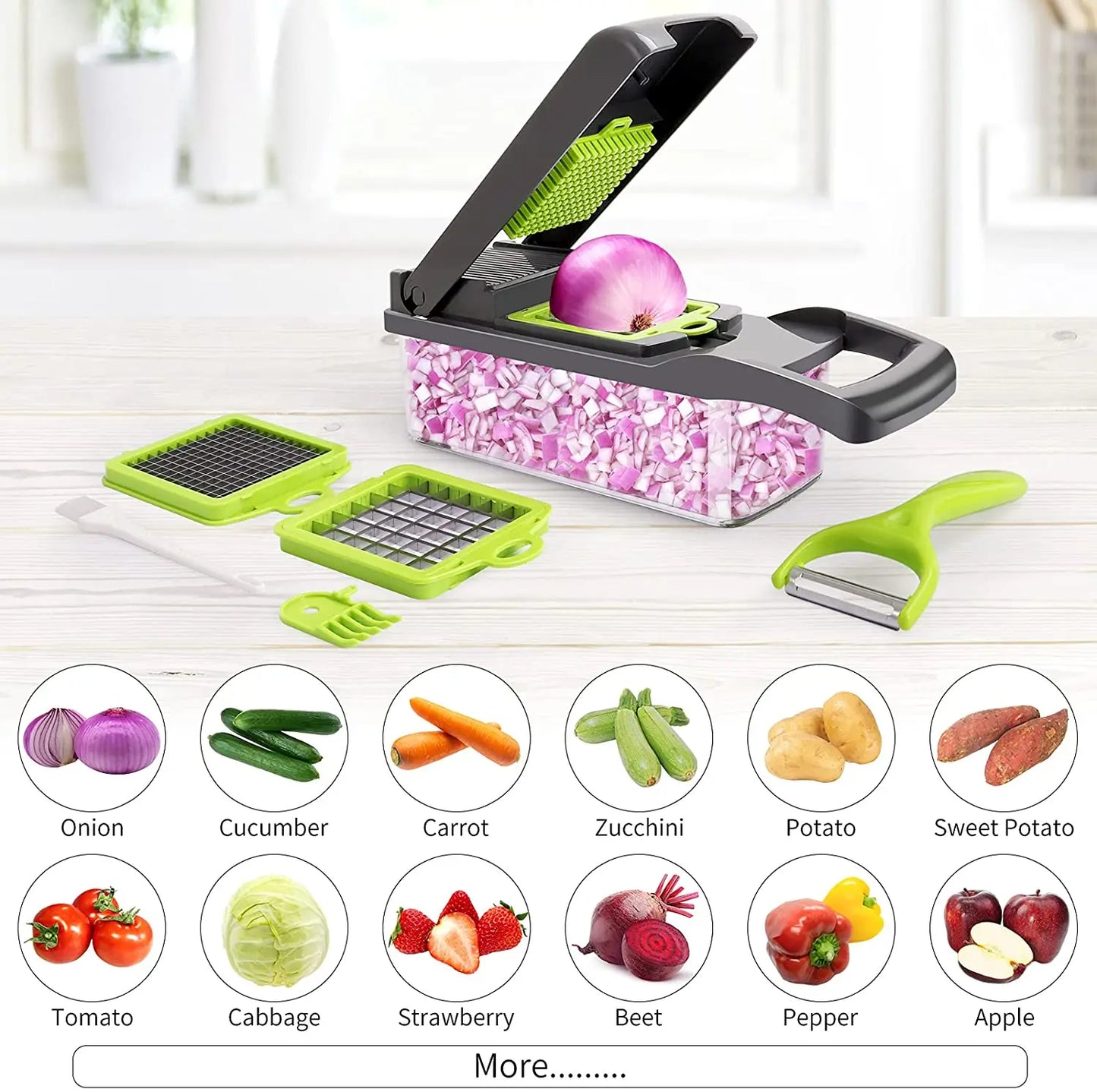 13 in 1 food chopper onion chopper Vegetable Cutter Fruit Slicer grater paring knife chopper grinder kitchen  gadgets