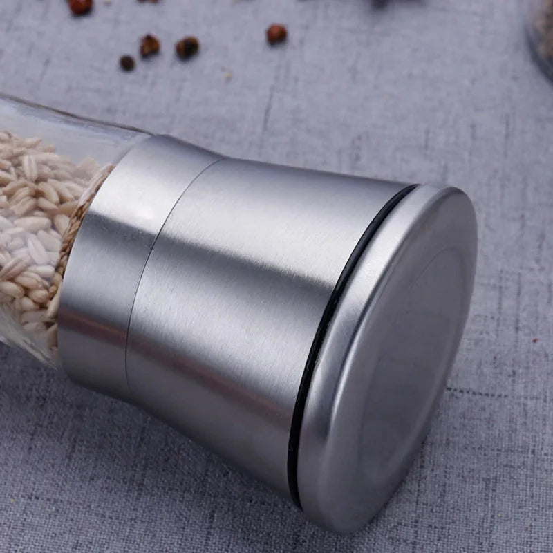 1PC Stainless Steel Spice Salt and Pepper Grinder Kitchen Portable spice jar containers manual food herb grinders gadgets bottle