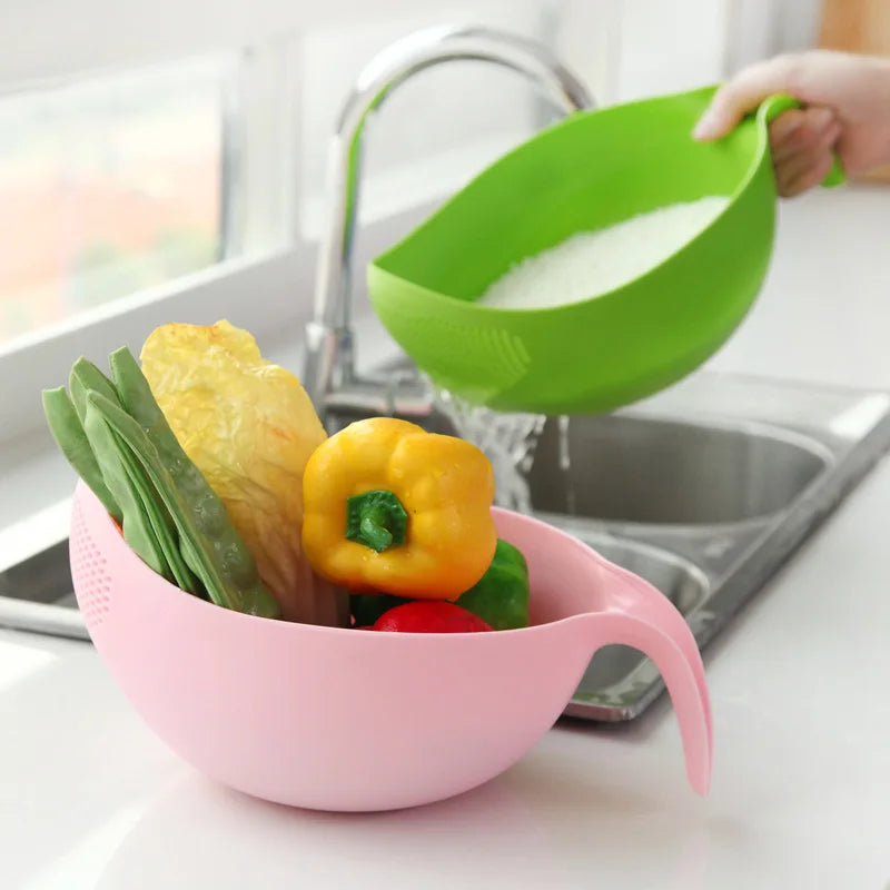 Food Grade Plastic Rice Beans Peas Washing Filter Strainer Basket Sieve Drainer Cleaning Gadget Kitchen Accessories