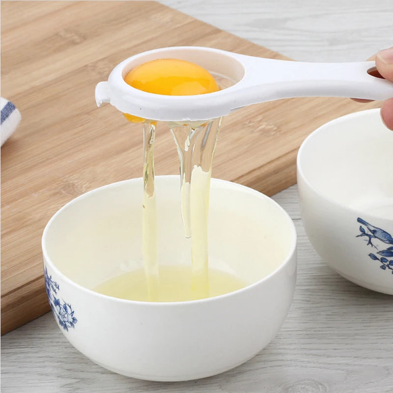 Egg Yolk Separator Egg Divider White Plastic Convenient Household Eggs Tool Egg Filter Cooking Baking Tool Kitchen Accessories