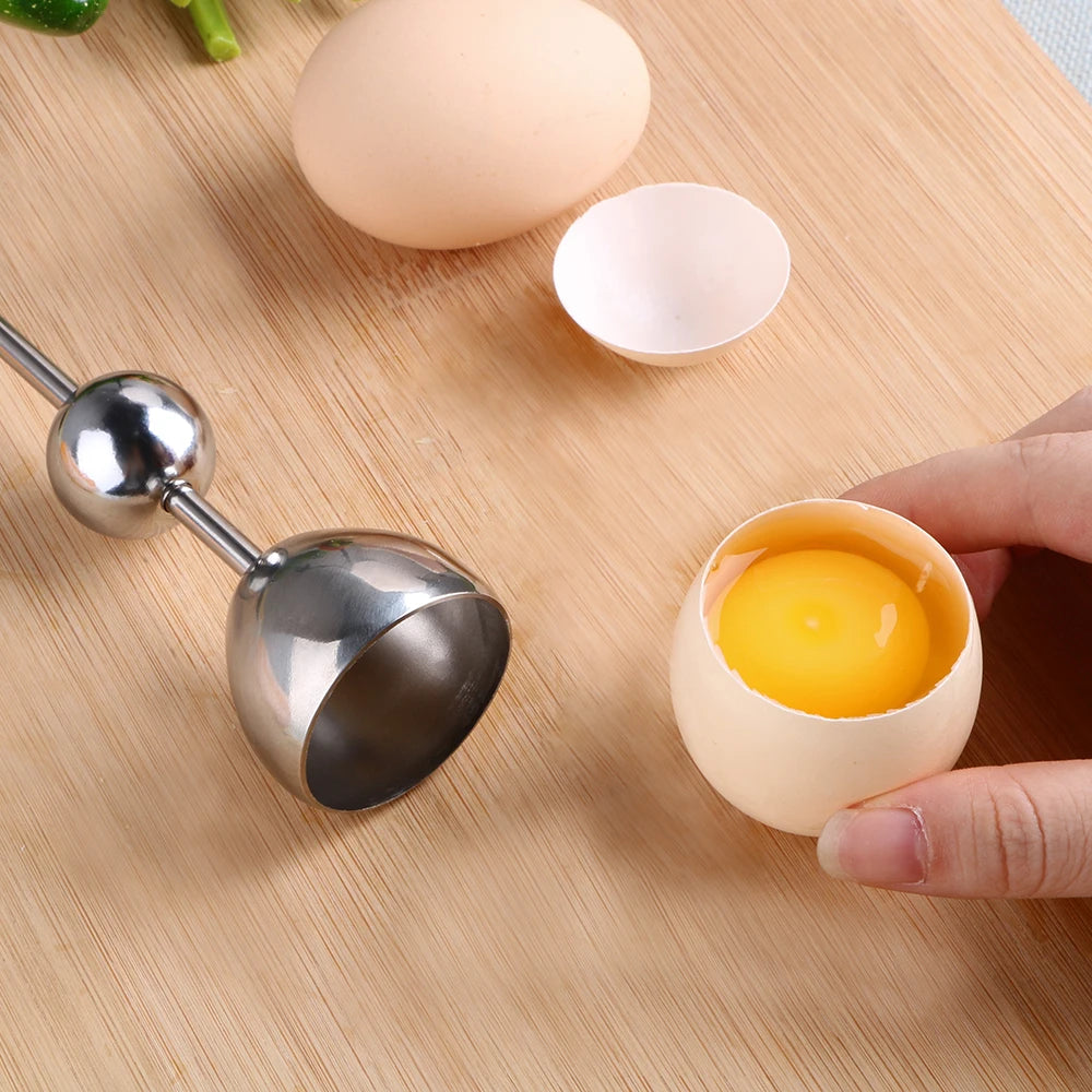 HOOMIN Boiled Egg Topper Shell Top Cutter Kitchen Gadgets Egg Tools Raw Egg Cracker Separator Stainless Steel Egg Knocker Opener