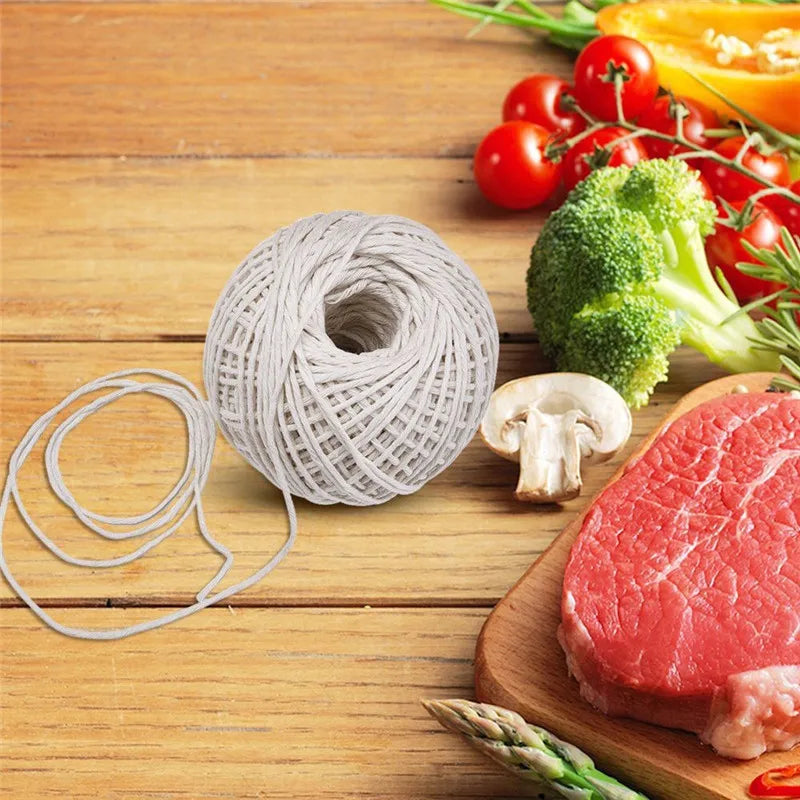 1Roll 110-feet Cooking Tools Butcher's Cotton Twine Meat Prep Trussing Turkey Barbecue Strings Meat Sausage Tie Rope Cord