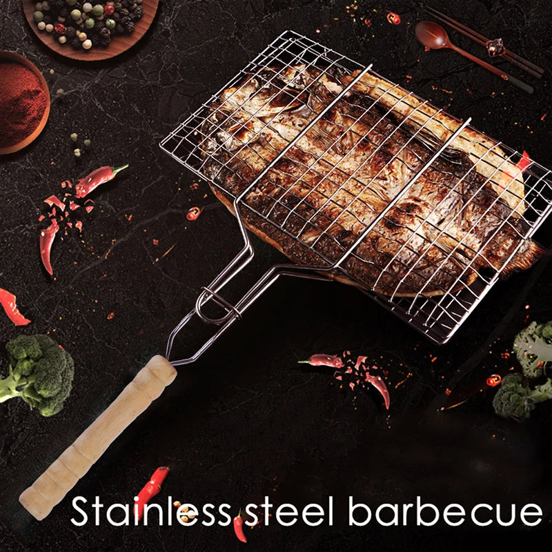 Cookware BBQ Non-Stick Grilling Basket Grill Mesh Mat Meat Vegetable Steak Picnic Party Barbecue Tool Heat Resistant Grill Sheet