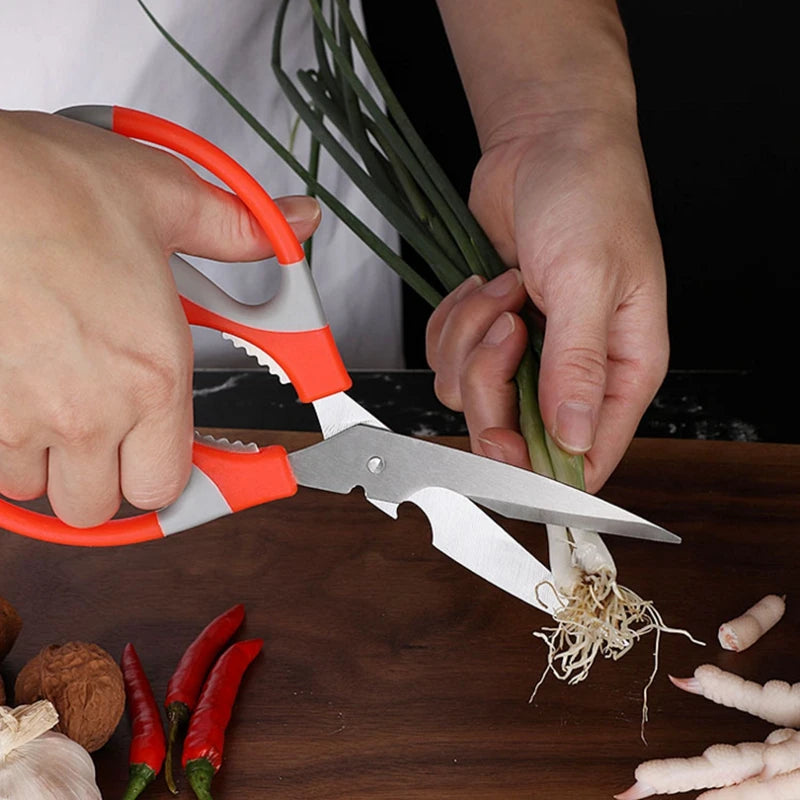 Multifunctional stainless steel household kitchen scissors chicken bone scissors barbecue strong kitchen scissors food scissors