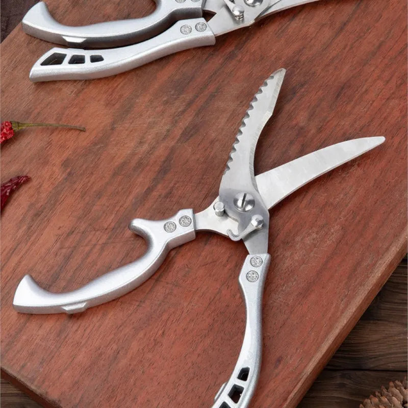 Kitchen Scissors Multifunctional Stainless Steel Food Scissors Chicken Bone Meat Fishing  Crab Greens Cutting Trimming Scissors