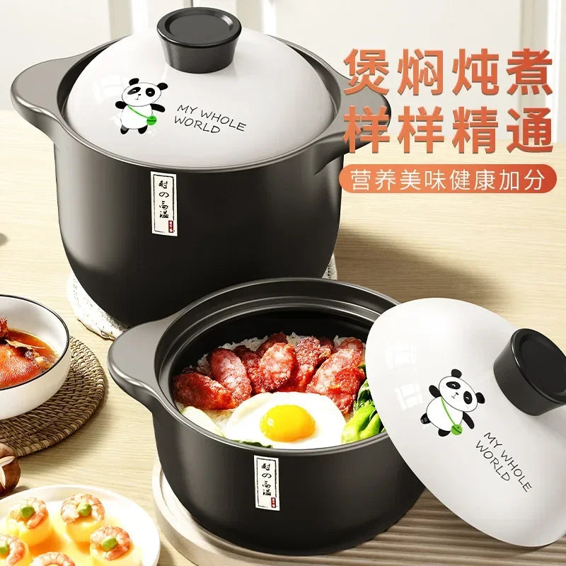 Stew Pot Casserole Ceramic Saucepan High Temperature Resistant Cooking Pan Gas Electric Stove Cooker for Kitchen Crock Pots