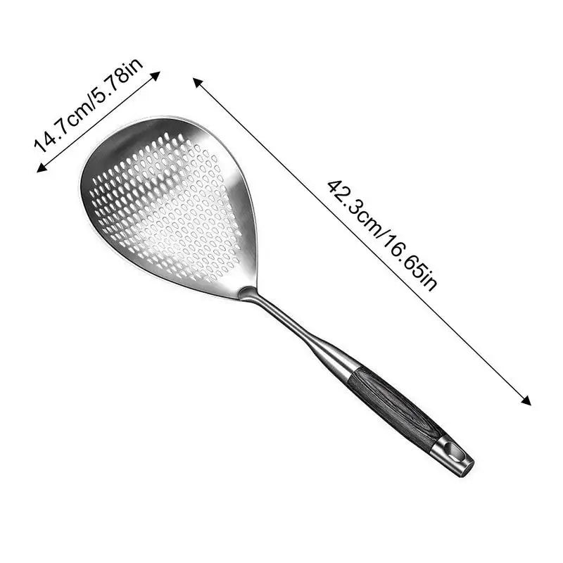 304 Stainless Steel Skimmer Strainer Slotted Ladle Mesh Deep Fryer Oil Frying Scoop Colander Cooking Spoon Kitchen Tools