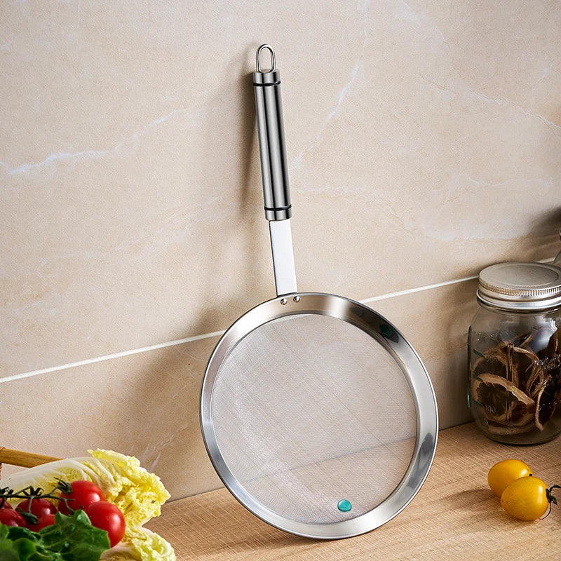 GIANXI Stainless Steel Strainer Long Handle Fine Mesh Food Strainer Egg Soy Milk Coffee Tea Vegtables Colander Kitchen Gadgets