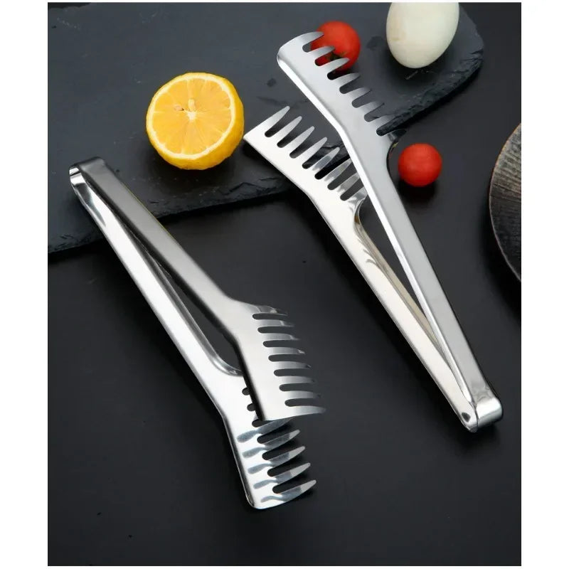 Spaghetti Tongs Pasta Clip Food Holder Stainless Steel Noodles Clip Food Comb Cooking Utensils Western Restaurant Kitchen Tool