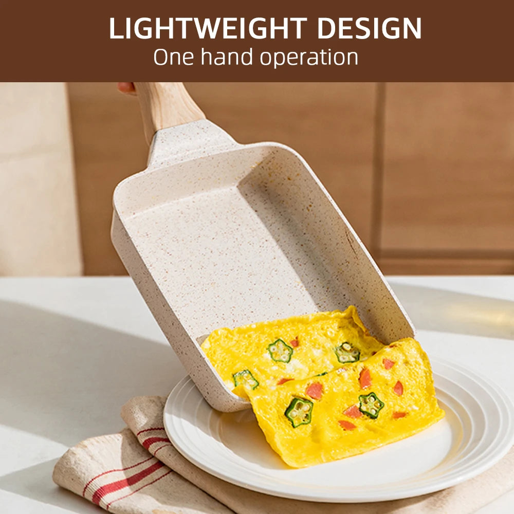 Tamagoyaki Pan Nonstick Japanese Omelette Pan Egg Roll Pan with Detachable Anti Scalding Handle for All Stove  Frying  Pan