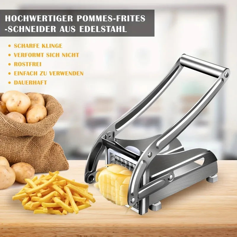 Stainless Steel French Fries Slicer Vegetable Food Cut Pieces Machine Heavy Duty Cutter For Potato Kitchen Gadgets Potato Slicer