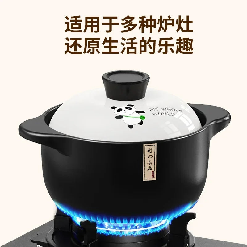 Stew Pot Casserole Ceramic Saucepan High Temperature Resistant Cooking Pan Gas Electric Stove Cooker for Kitchen Crock Pots