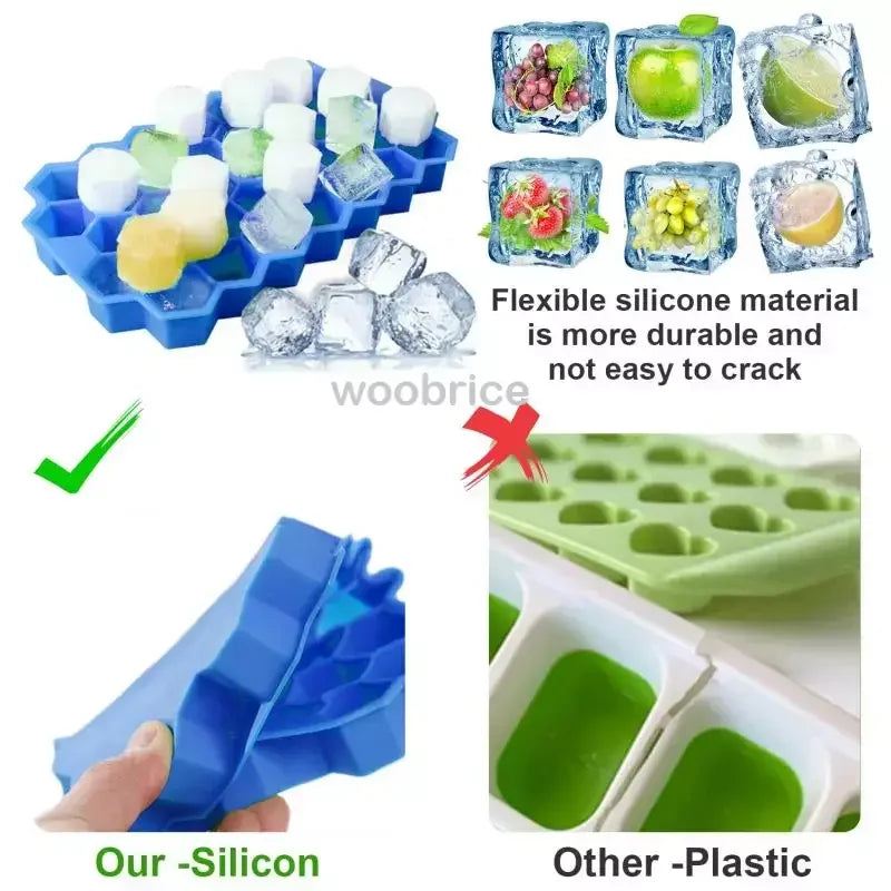 148Grid Silicone Ice Cube Mold 148 Cube Large-capacity Ice-Trays Food Grade Ice Maker BPA Free Reusable Ice Maker with Lids