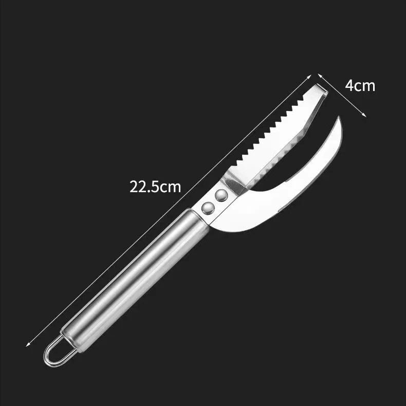 Stainless Steel 3 In 1 Fish Scale Knife Cut/Scrape/Dig Maw Knife Scale Scraper Sawtooth Peelers Scraping Boning Filleting