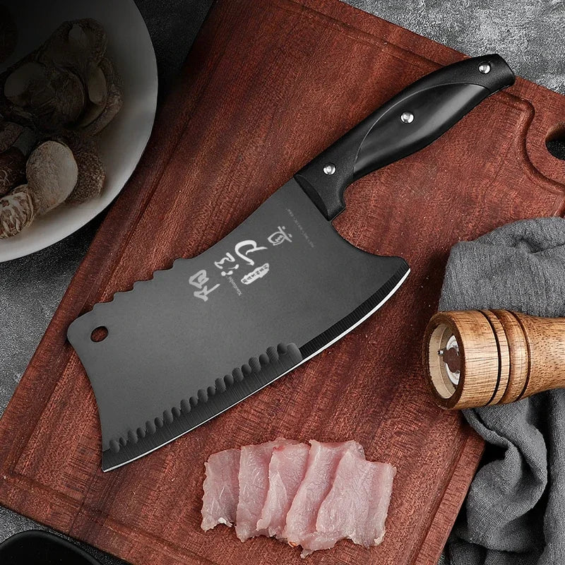 PLYS Bone Chopping Knife Stainless Steel Front Slicing Back Chopping Multi-purpose Kitchen Knife Chef Special Meat Cleaver