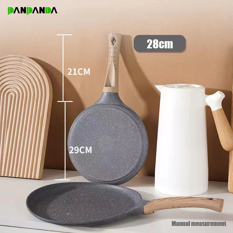 PANPANDA 6/8/10in Non-Stick Frying Pan Steak Pancake Omelette Cooking Breakfast Maker Induction Cooker Gas Maifan Stone Bakeware