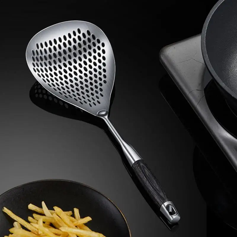 304 Stainless Steel Skimmer Strainer Slotted Ladle Mesh Deep Fryer Oil Frying Scoop Colander Cooking Spoon Kitchen Tools