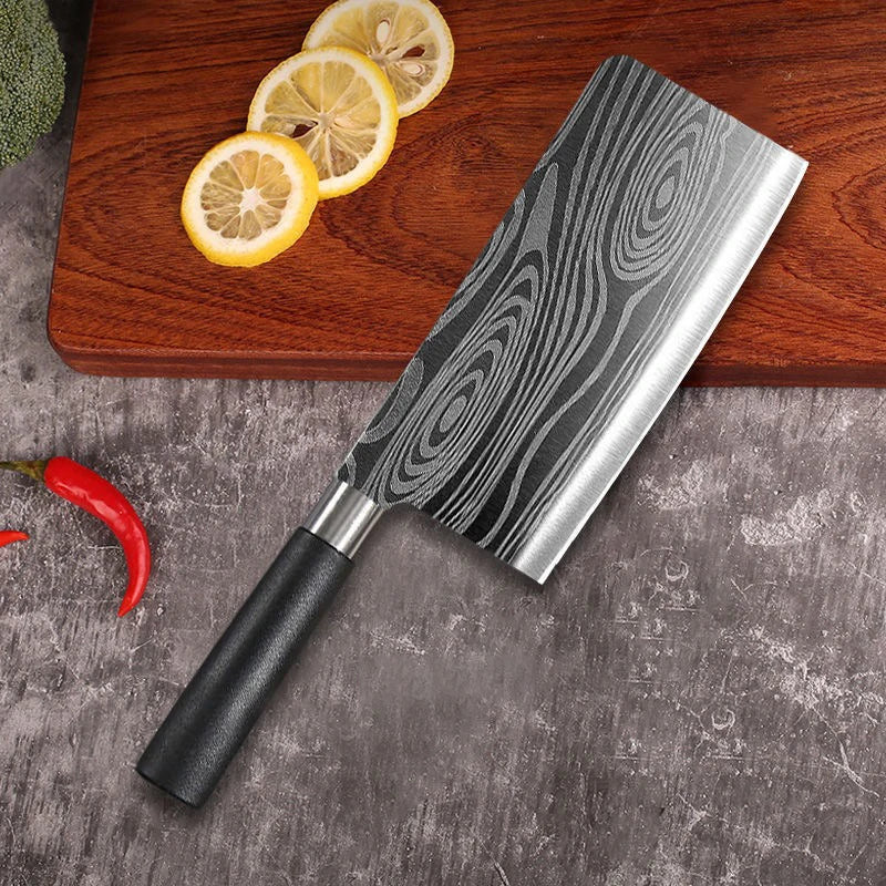 Stainless Steel Knife Set - Laser Damascus Pattern