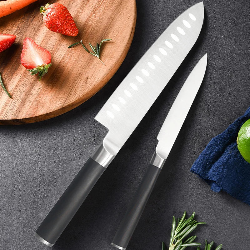 10pcs Household Kitchen Knives Meat Cleaver Fork Santoku Japanese Chef Knife Western Food Knife Fruit and Vegetable Knife