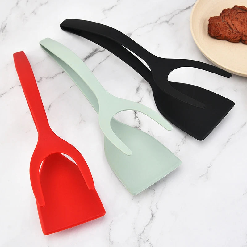 2 in 1 Food Clip Frying Spatula Bread Folder Pan Pancake Spatula Fried Egg Toast With Spatula Kitchen Gadgets And Accessories