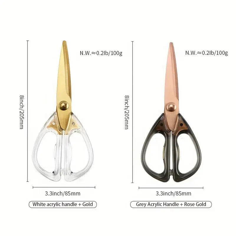 Kitchen Scissors Acrylic Handle Household Chicken Bone Scissors Food Meat Vegetable Stainless Steel Scissors BBQ Cook Tools