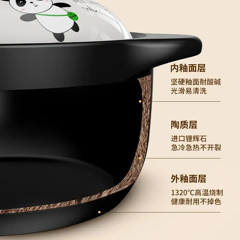 Stew Pot Casserole Ceramic Saucepan High Temperature Resistant Cooking Pan Gas Electric Stove Cooker for Kitchen Crock Pots