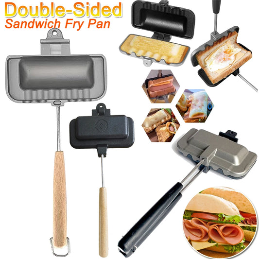 Double-Sided Sandwich Fry Pan Non-Stick Kitchen Toast Omelets Baking Tray High Temperature Resistant Applicable Gas Cooker