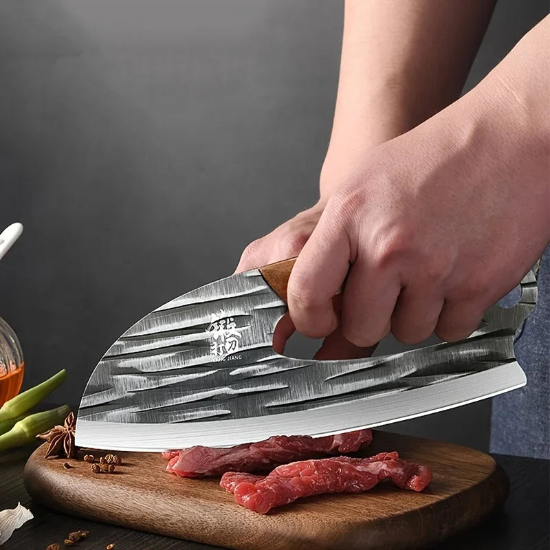 Stainless Steel Forged Meat Cleaver New Labor Saving Kitchen Knife Super Fast Chopping and Fish Killing Knife