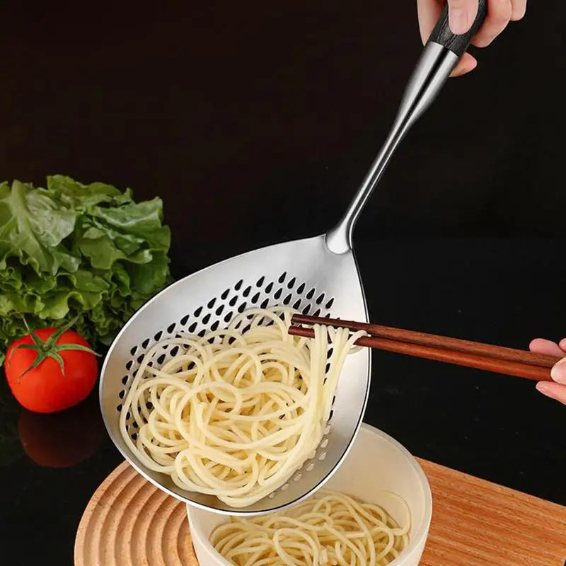 304 Stainless Steel Skimmer Strainer Slotted Ladle Mesh Deep Fryer Oil Frying Scoop Colander Cooking Spoon Kitchen Tools