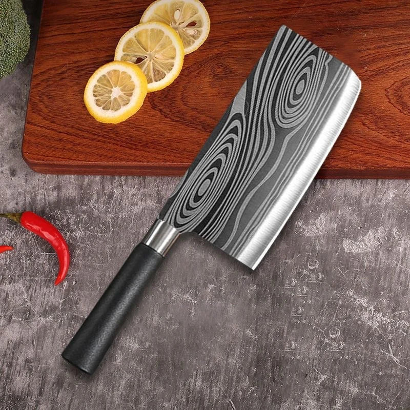 Stainless Steel Knife Set - Laser Damascus Pattern