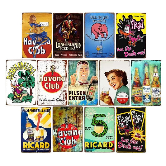 Beer Vintage Signs Tin Metal Retro Plates For Wall Bar Pub Club Cafe Art Plaque Decoration Home Decor 20x30cm