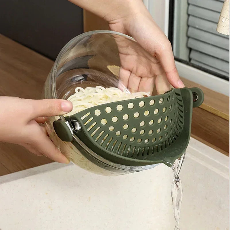 Silicone Drainer Food Draining Basket Pasta Vegetables Water Drainer Baffle Drainer Gadgets Accessories Cooking Kitchen Tools