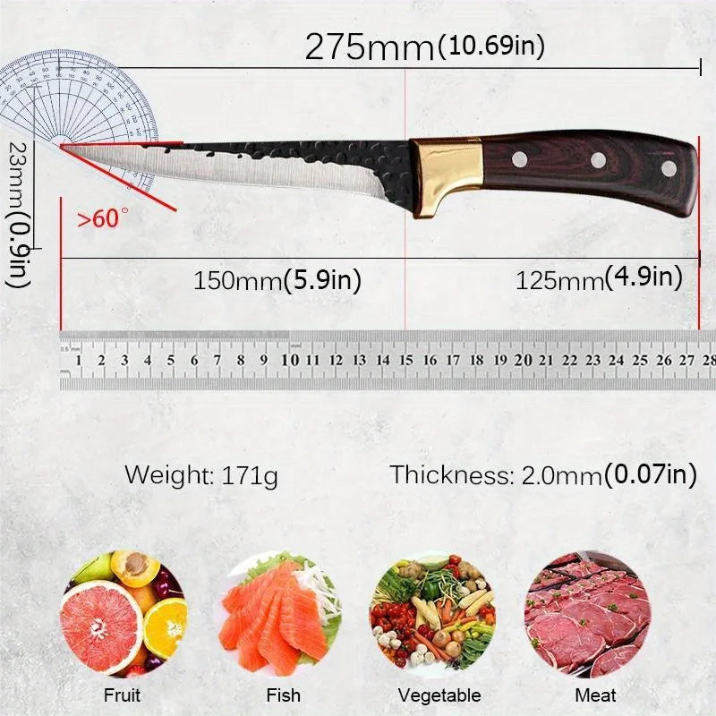 Stainless Steel Professional Boning Knife Meat Cleaver for Kitchen Knife Fruit Slicing Butcher Knife Handmade Chef Knife Cooking