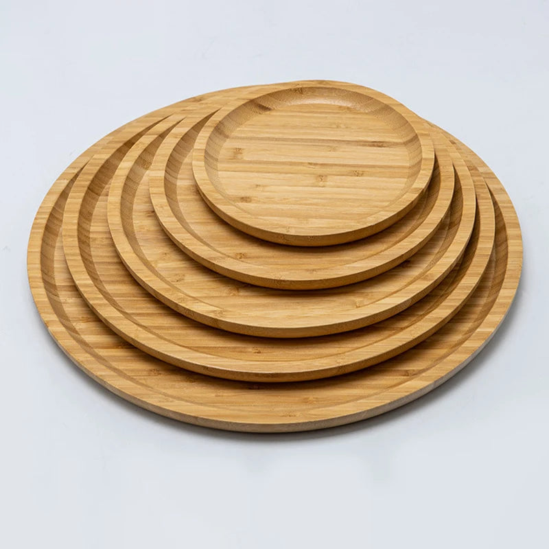 Simple Japanese Bamboo Tea Tray Kitchen Storage Serving Trays Home Hotel Platter Plate for Dessert Breakfast Coffee Food Tray