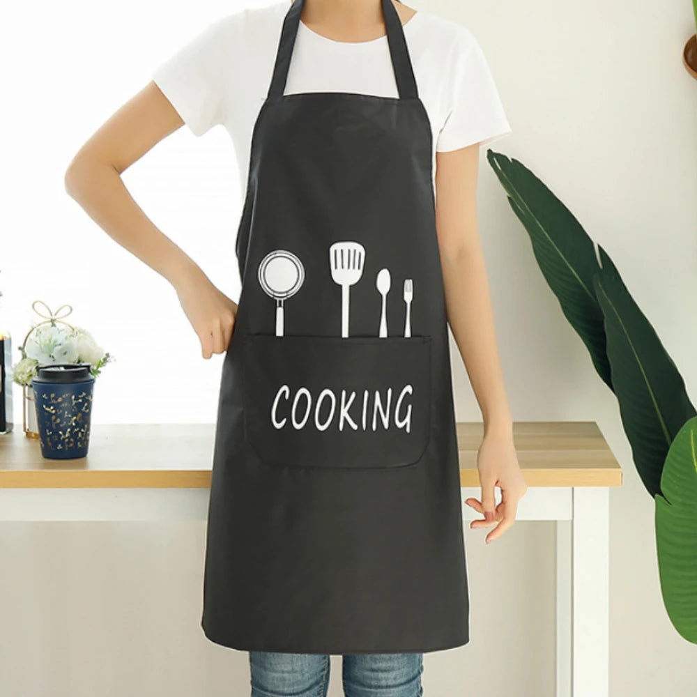 Kitchen Apron with Hand Wipe Pockets, Waterproof and Oil Proof  for Cooking Baking, Chef's Favorite, Great for Men Women Adult