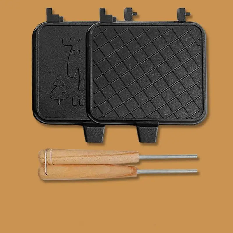 Double-Sided Sandwich Pan Non-Stick Foldable Grill Frying Pan For Bread Toast Breakfast Machine Waffle Pancake Kitchen Supplies