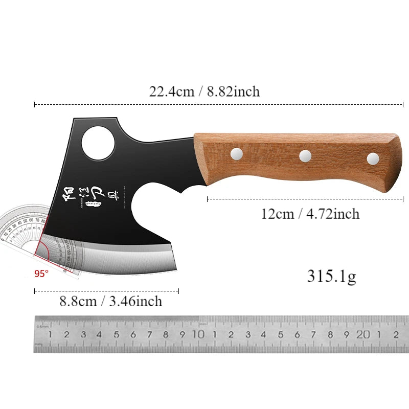 XTL High carbon steel small axe, bone chopper, large ingredient handling knives. Cattle and Sheep Splitting Knives