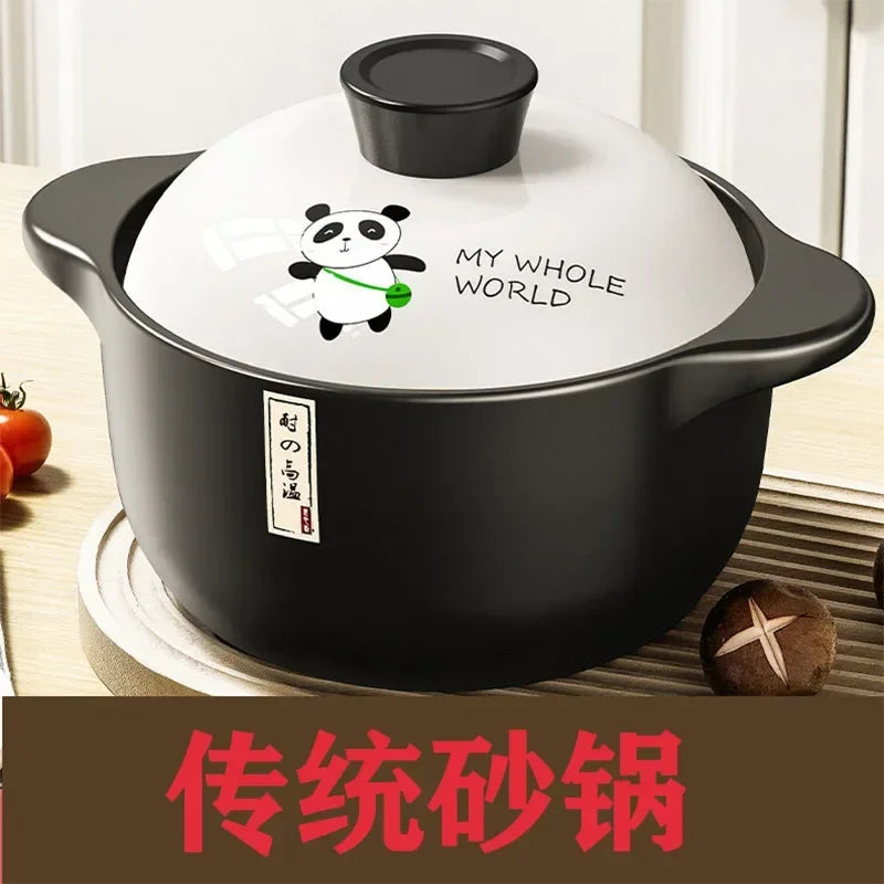 Stew Pot Casserole Ceramic Saucepan High Temperature Resistant Cooking Pan Gas Electric Stove Cooker for Kitchen Crock Pots