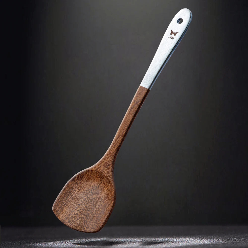 Spatula chicken wing wood spatula non-stick pan special frying spatula high temperature resistant wooden spoon rice spoon