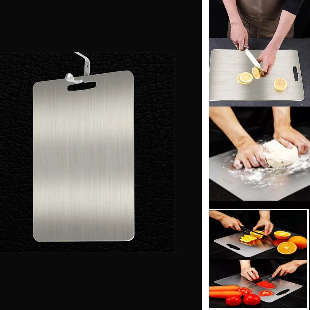 Kitchen Multi-Function Stainless Steel Heavy Duty Cutting Board Rectangular Chopping Board For Home Kitchen Kneading Dough