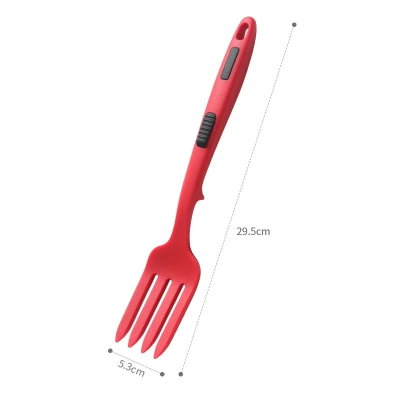 Silicone Flexible Forks Multifunctional Silicone Cooking Fork Heat-Resistant Cooking Tools Silicone Flexible Fork Noodle Fork