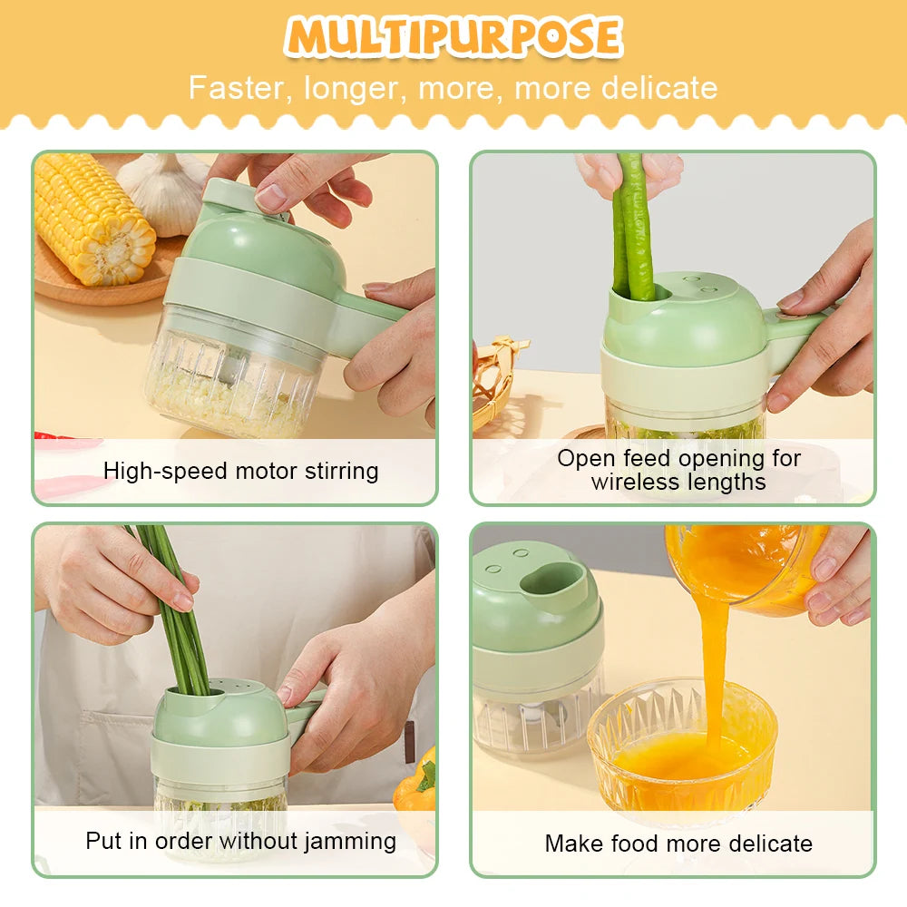 Electric 40W Vegetable Cutter Multifunction Food Chopper Slicer Masher Wireless Garlic Crusher Grinder Kitchen Gadgets