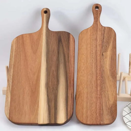 Wooden Cutting Board with Handle Kitchen Household Serving Board Wooden Cheese Board Charcuterie Board for Bread Fruit Plates