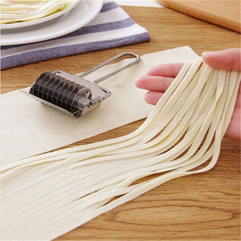 Manual Noodle Cutter Stainless Steel Roller Noodle Maker Fast Food Noodles Dough Rolling Machine Pasta Tools Gadgets for Kitchen