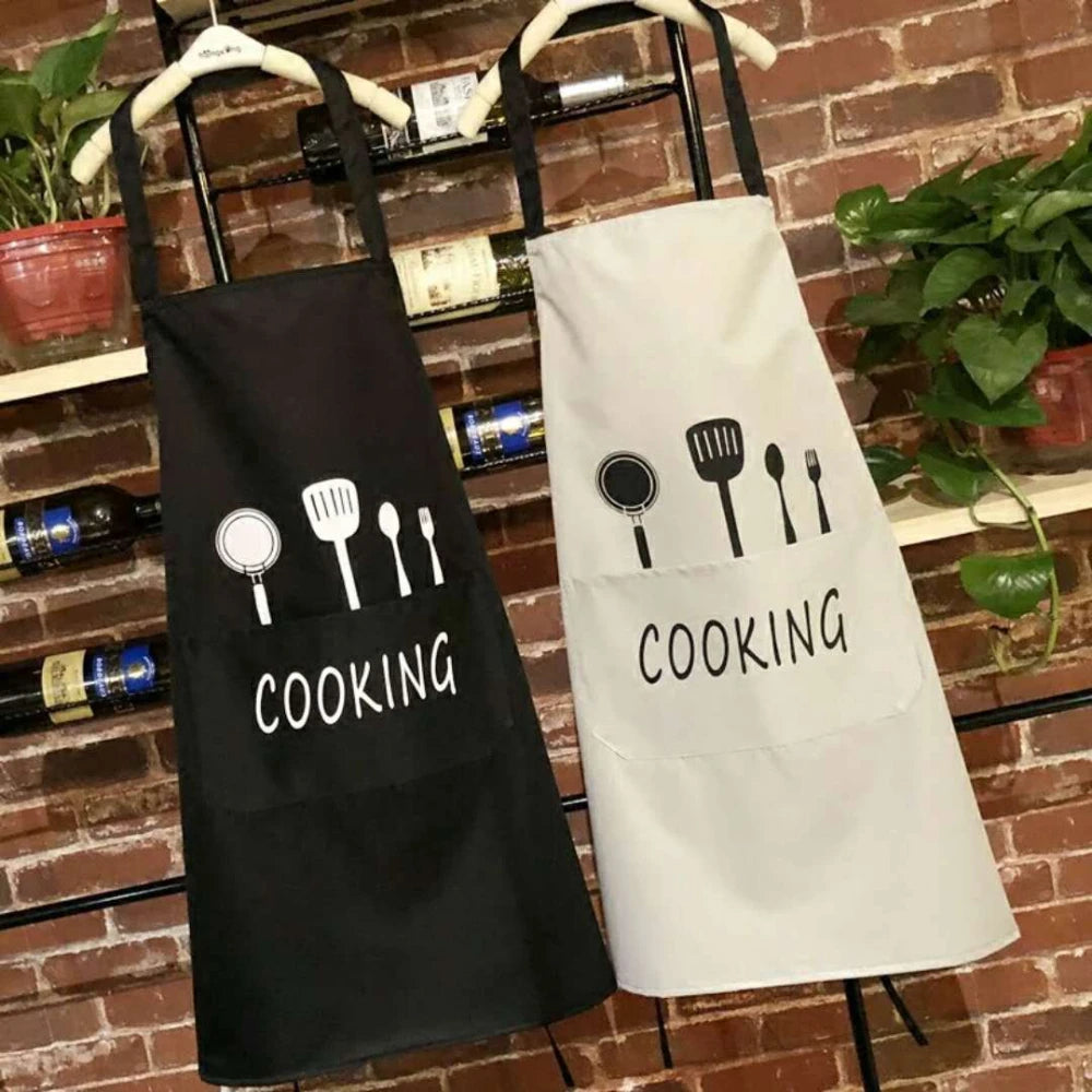 Kitchen Apron with Hand Wipe Pockets, Waterproof and Oil Proof  for Cooking Baking, Chef's Favorite, Great for Men Women Adult