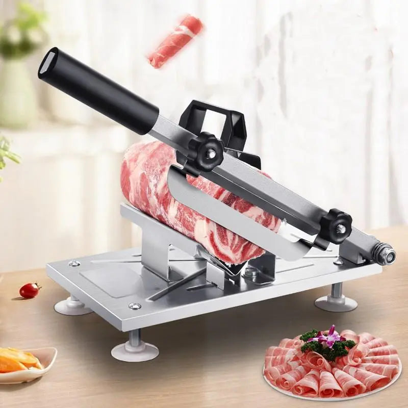 304 Stainless Steel Food Slicer Household Manual Frozen Meat Slicer Beef and Mutton Roll Quickly Slice for Cooking of BBQ HotPot