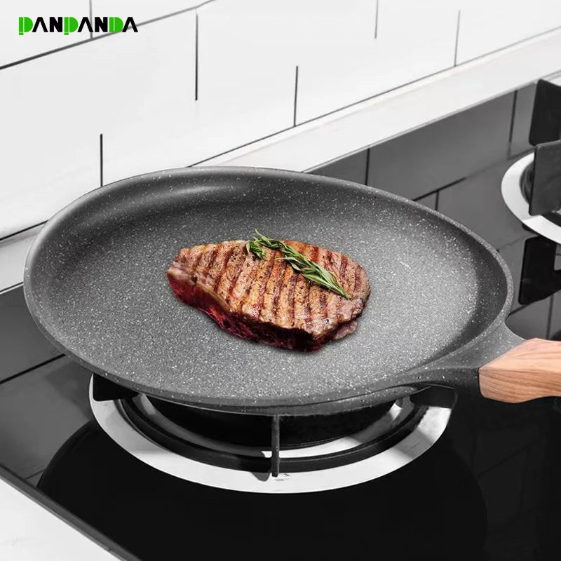 PANPANDA 6/8/10in Non-Stick Frying Pan Steak Pancake Omelette Cooking Breakfast Maker Induction Cooker Gas Maifan Stone Bakeware