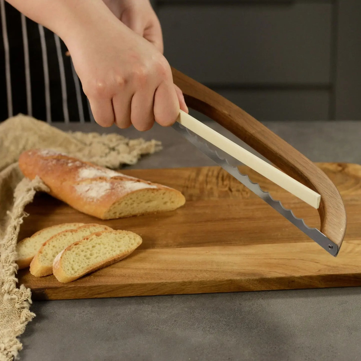 Baguette Cutting Saw Wooden Bread Slicing Saw Toast Saw Bread Cutting Toast Saw Kitchen Easy Pasta Knife Cutting Utensils